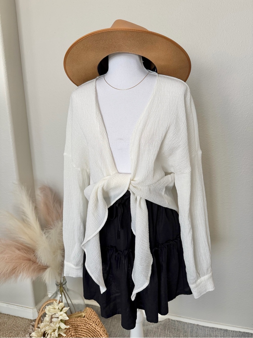 Lightweight White Open-Front Women's Cardigan Top